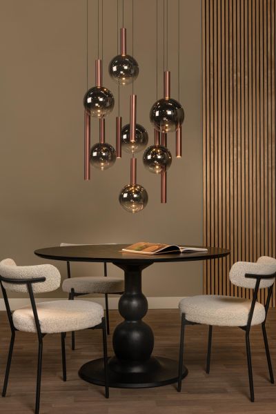 Lucide JASMINE - Pendant light - Ø 75 cm - LED Dim. - CCT - 12x4,5W 2200K/3300K - Suitable for double-height spaces and high ceiling - Copper - Premium